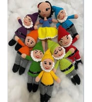 Hayal Kız ve Yedi Neşeli Takımı Amigurumi Organik Oyuncak