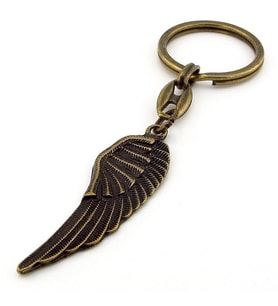 Melek Kanadı Angel Kanat Eskitme Bronz Antik Sarı Metal Anahtarlık KC262
