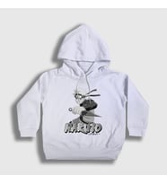 Presmono Unisex Çocuk Beyaz Kunai Anime Naruto Kapüşonlu Sweatshirt 133662tt