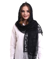 Narin Tül Şal Siyah 60x160