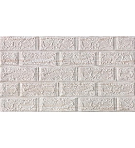 Yapışkanlı 3D Çizgili Krem Duvar Kağıdı Paneli NW96 70x38