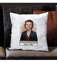 Kişiye Özel Hediye Karikatürlü En Başarılı Erkek Matematikçi Yastık