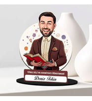 Erkek Türk Dili Edebiyatı Öğretmenine Hediye Karikatürlü Biblo