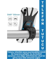 Kolay Kullanım 4-6 İnç Telefon Uyumlu Açısı Ayarlanabilir Esnek Silikon Bisiklet Telefon Tutucu