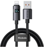 Ca-6490 USB-A - Yatay Led Ekranli Aydinlatma Kablosu Siyah