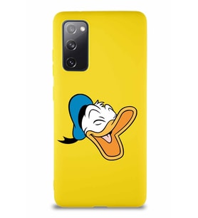 Samsung Galaxy S20 FE Soft Premier Kapak Donald Duck-E Tasarımlı Silikon Kılıf - Sarı (Şeffaf)