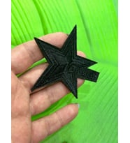 DALLAS YAZILI SİYAH YILDIZ ARMA DİKİŞ APLİKE 8X7 CM