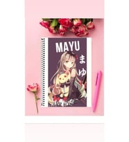 Mayu Anime Defter 1 Adet Özel Tasarım A4 Boyutu Telli Kareli Defter 21*29 Cm