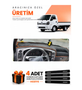 KİA K2500 K2700 (2004-2019) Uyumlu Torpido Koruma Örtüsü Oto Kılıfı - Siyah Kahverengi