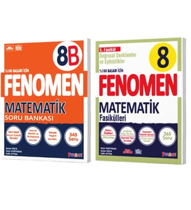 FENOMEN YAYINLARI 8. SINIF Matematik B Soru Bankası ve Matematik Fasikülü 5 (Doğrusal Denklemler Ve