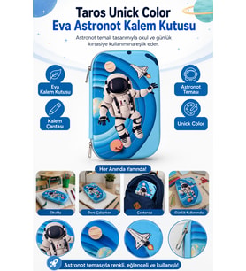 Taros Unick Color Eva Astronot Kalem Kutusu Kalem Çantası Okul Kalemliği Kırtasiye Malzeme Çantası