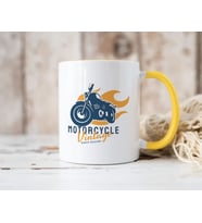 BK Gift Kişiye Özel Motorcu Temalı Sarı Kupa Bardak-14, Arkadaşa Hediye, Sevgiliye Hediye