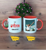 Optisyen Kupa Bardak Turuncu Fotoğraflı Tıp Bayramı Hediyesi Optisyenler Günü Hediyesi