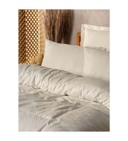 Cotton Box Rf Dual -Plaid Krem- Çift Kişilik Nevresim Takımı