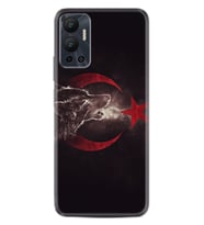 Infınix Hot 12 Kılıf Resimli Desenli Baskılı Silikon Kurt ve Ay Yıldız 1403