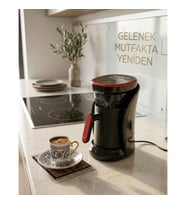 4 Fincan Kapasiteli Türk Kahvesi Makinesi – Sesli Uyarı, Otomatik Kapanma ve Taşma Emniyeti