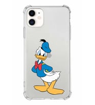 Apple iPhone 11 Uyumlu Köşe Korumalı Antişok  Kapak Donald Duck Tasarımlı Şeffaf  Kılıf