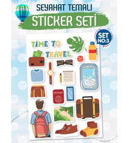 Seyahat Temalı Bavul Sticker Etiket Çıkartma S3 (Laptop Tablet Suluk Telefon Valiz Defter Kitap)-T971