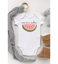 Unisex Bebek Beyaz Karpuz Kısa Kollu Çıtçıtlı Body