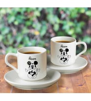 Mickey & Minnie Mouse Sevgili Çift Tasarımlı İkili Türk Kahvesi Fincanı Kişiye Özel
