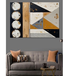 Art Deco Geometrik Soyut Sanat  Dekoratif Kanvas - Mdf Ahşap Tablo