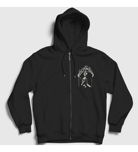 Presmono Unisex Siyah Poster Electric Wizard Fermuarlı Kapüşonlu Sweatshirt 555688tt
