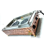 Bakır Kumda Kahve Makinesi Çift Pleytli Büyük Boy 55x33 cm Safir Kumda Kahve Makinesi Kumda Türk Kahve Makinesi