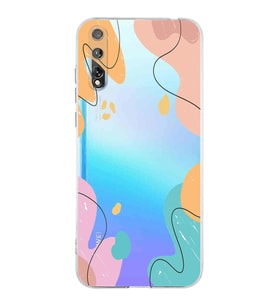 Huawei P Smart s Uyumlu Kamera korumalı Kapak Karışık Renkler Tasarımlı Şeffaf Kılıf