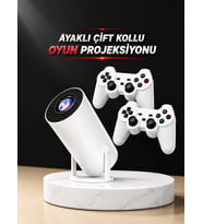 Projeksiyon Video Oyun Konsolu Projektör Taşınabilir Ayaklı Çift Kollu Çözünürlüklü