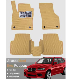 BMW X5 E70 (2006-2013) Uyumlu EVA Paspas Tam Set–Araca Özel,Su Geçirmez,Hızlı ve Kolay Montaj