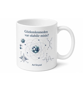 Kuantum Fiziği Atom Altı Parçacık Çizimli Schrödinger Kupası Hediye Bardak
