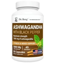 Dr. Berg Ashavagda+ 1000mg Black Pepper from Bioperine-90 Capsules.
