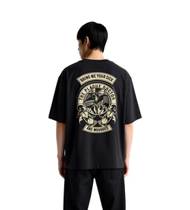Erkek Oversize Tişört Veba Hekim Gotik Baskı Vintage Tıp Teması Rahat Kesim Günlük Modern Şık Zarif