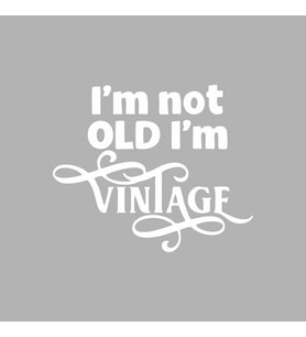 Im Not Old Im Vintage Araba Sticker siyah 16x13 CM (Beyaz)
