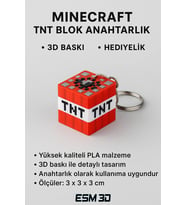Minecraft Blok Anahtarlık 3D Baskı El Yapımı Hediyelik 10'lu