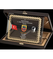 Altın Yaldız Kristal Plaket - Yatay