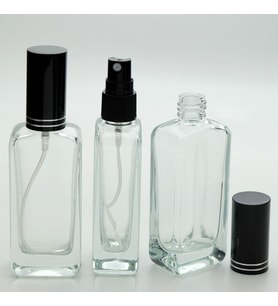 BOŞ PARFÜM ŞİŞESİ 50 ML (5 ADET) SİYAH KAPAK PLASTİK VALF IPHONE BOŞ ŞİŞE