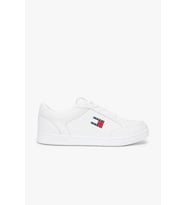 Tommy Hilfiger TJM Cupsole Uzun Bağcıklı Deri Erkek Beyaz Sneaker EM0EM01707YBL
