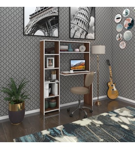 Kenzlife bilgisayar çalışma masası prost cvz 140*100*20 kitaplık solda ofis sekreter laptop