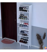 Modilayn VARBİ UMAY' 2 Li Kapı Önü 52x205x26 cm’ lik 5 Düşer Kapak 10 Göz Bölmeli Ayakkabılık