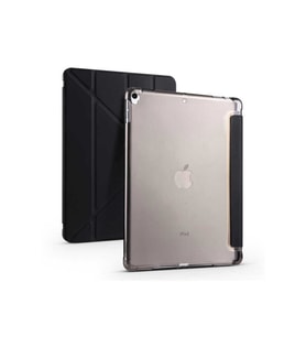 Apple iPad 10.2 (8.Nesil) Uyumlu Kılıf Zore Tri Folding Kalem Bölmeli Standlı Kılıf (Siyah)