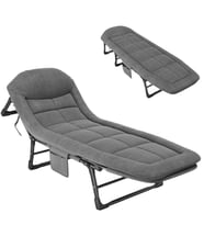 Sunup SN-26974 Taşınabilir Ayarlanabilir 5 Kademe Sünger Kamp Yatak Şezlong Açık Gri Kamp Yatağı