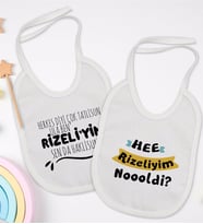 BK Kids Rizeliyim Tasarımlı 2’li Beyaz Mama Önlüğü-1