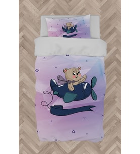 MEKTA HOME BEBEK VE ÇOCUK ODASI Uçan Sevimli Hayvan Desenli Nevresim Takımı