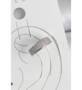 Pirinç Gümüş Renk Zirkon Taşlı Kıkırdak Model Kadın Küpe TJ-BKP10552
