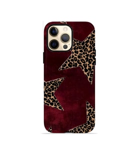 iPhone 12 Pro Max Vorian Çift Katmanlı Kılıf Bordeaux Leopard Star