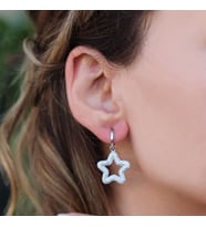 Zirkon Taşlı Yıldız Modeli Gümüş Küpe