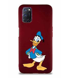 Oppo A72 Soft Premier Kapak Donald Duck-C Tasarımlı Silikon Kılıf - Mürdüm (Şeffaf)