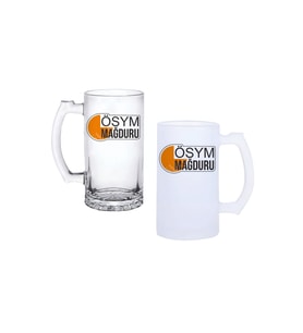 Ghostbastır Design Ösym Mağduru Kulplu Bira Bardağı Buzlu veya Şeffaf Seçenekli 0174
