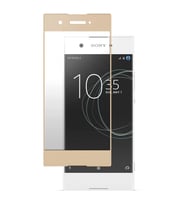 Sony Xperia XA1 Ekran Koruyucu Ekranı Tam Kaplayan Düz Cam Ekran Koruyucu (Gold)